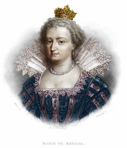 Porträtt av Maria av Medici (1573 - 1642), fru till Henrik IV och mor till Ludvig XIII. Gravyr från 1836 av Unknown artist