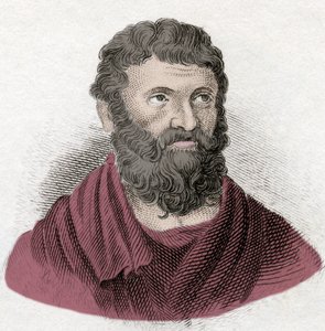 Porträtt av Miltiad (Miltiades) den unga (540-489 f.Kr.), atensk strategi och tyrann av Chersonese av Thrakien. Gravyr av 1800-talet. av Unknown artist