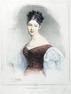 Porträtt av fru Malibran Garcia - sångerska mezzosopran av Unknown artist