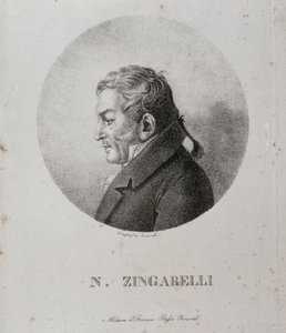 Porträtt av Nicola Antonio Zingarelli (gravyr av Unknown artist