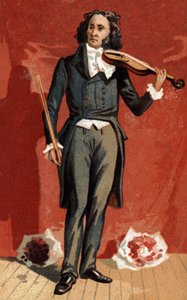 Porträtt av Nicolo Paganini (1782 - 1840), italiensk violinist. av Unknown artist