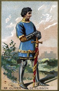 Porträtt av Olivier de Clisson (1336 - 1407). Kromolitografi från slutet av 1800-talet. av Unknown artist