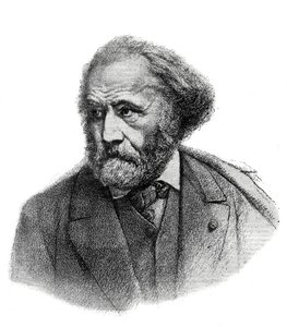 Porträtt av Paul Chenavard (1807-1895), fransk målare - gravyr från 1895 av Unknown artist