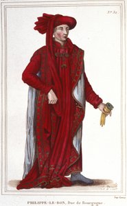 Porträtt av Filip III den gode (1396-1467), gravyr från 1830 av hertigen av Bourgogne av Unknown artist