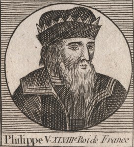 Porträtt av Filip V den Långe (1294 - 1322), Frankrikes kung - Philippe V (1294-1322) 