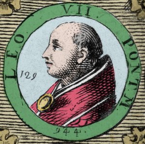 Porträtt av påven Leo VII (Leone) påven från 936 till 939. av Unknown artist