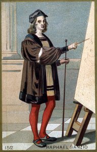 Porträtt av Rafael (Raffaello Sanzio 1483 - 1520). Kromolitografi från slutet av 1800-talet. av Unknown artist
