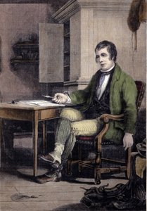 Porträtt av Robert Burns, skotsk poet (1759-1796). av Unknown artist