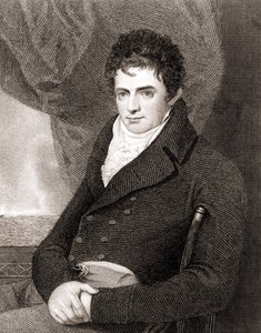 Porträtt av Robert Fulton (1765 - 1815), amerikansk skeppsbyggnadsmekaniker (Nautilus). Gravyr av 1800-talet. av Unknown artist