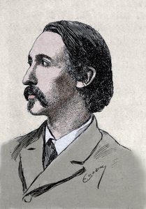 Porträtt av Robert Louis Stevenson (1850-1894), brittisk författare av Unknown artist