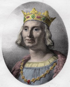 Porträtt av Saint Louis (Saint-Louis, Louis IX (1214-1270) - Saint Louis IX (1214-70) kung av Frankrike - av Unknown artist