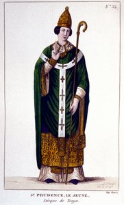 Porträtt av Saint Prudence av Troyes Eveque de Troyes (800-talet). av Unknown artist