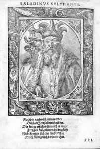 Porträtt av F Saldin (1138-1193) (Salih Al Din Yusuf Al Ayyubi (Al Ayoubi). av Unknown artist