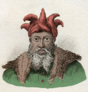 Porträtt av Saladin (1138-1193) (Salah al Din Yusuf al-Ayyubi (al Ayyubi) militär befälhavare mot Crusses i Egypten Gravyr av 1800-talet. av Unknown artist