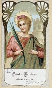 Porträtt av "" Santa Barbara jungfru och martyr "", italiensk from bild av Unknown artist
