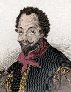 Porträtt av Sir Francis Drake (1540-1596), engelsk kapare och navigatör. Gravyr av 1800-talet. av Unknown artist
