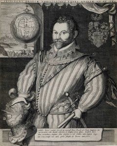 Porträtt av Sir Francis Drake (cirka 1540-1596), engelsk navigatör. av Unknown artist