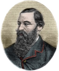 Porträtt av Sir Samuel Baker (1821-1893) gravyr från ""Picturesque Histoire des grands voyages au nineteenth century""". 1877 av Unknown artist