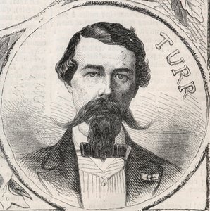Porträtt av Stefan Istvan Turr (1824-1908), ungersk general - gravyr i "" The Illustrous World"" av Unknown artist