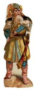 Porträtt av Tamerlan (1336-1405) (eller Timur Lang, "Timur den lame"). Kromolitografi, sent 1800-tal. av Unknown artist