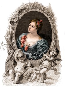 Porträtt av Theophano eller Theophanie (Theophanu eller Theophania) Bysantinska Imperatrice från 1000-talet. Gravyr av 1800-talet. av Unknown artist