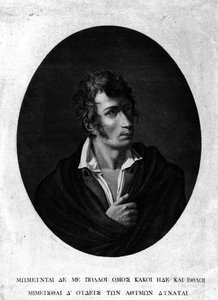 Porträtt av Ugo Foscolo (1778 - 1827). av Unknown artist