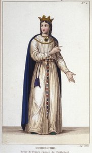Porträtt av Ultrogothe drottning av Frankrike och hustru till Childebert 1st. av Unknown artist