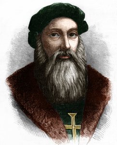Porträtt av Vasco de Gama (1469-1524) portugisisk navigatör. av Unknown artist