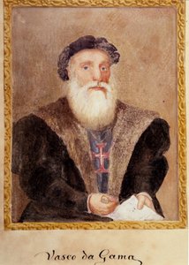 Porträtt av Vasco de Gama - i "" Prins Henri av Portugals liv med efternamnet Sjöfararen"" av Richard Henri Major av Unknown artist