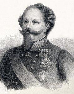 Porträtt av Victor Emmanuel II av Savojen (Victor-Emmanuel), på italienska Vittorio Emanuele II av Savojen av Unknown artist