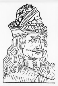 Porträtt av Vlad Tepes III spetsaren eller Dracula (1431-1476), en prins som inspirerade Bram Stoker till karaktären Dracula, en roman skriven 1897. av Unknown artist
