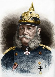 Porträtt av Vilhelm I (1797-1888), kung av Preussen och kejsare av Tyskland. Gravyr från slutet av 1800-talet. av Unknown artist