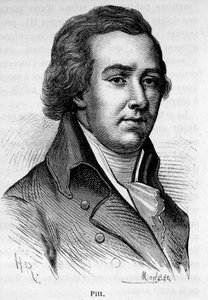 Porträtt av William Pitt the Young (1759-1806), tidigare brittisk minister. av Unknown artist
