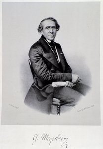 Porträtt av den tyske operakompositören Giacomo Meyerbeer (1791-1864) Gravyr. 1800-talet. Bologna, medborgarmuseum för musik av Unknown artist