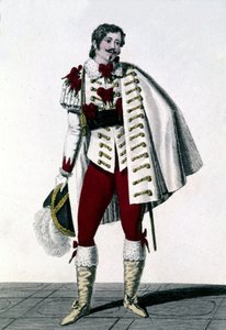 Porträtt av tenoren Louis Antoine Ponchard (1787 - 1866) i rollen som greven av Lisberg i Aubers "Snow" eller "The New Ewinard" av Unknown artist
