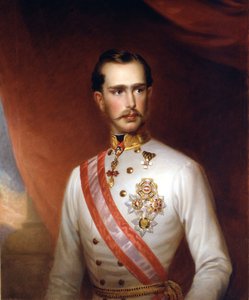 Porträtt av kejsaren av Österrike Francis Joseph I (1830 - 1916). Anonym målning. Risorgimento-museet, Milano. av Unknown artist