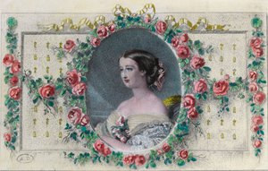Porträtt av den franska imponen Eugenie de Montijo (1826 - 1920). Gravyr av 1800-talet. Privat samling. av Unknown artist