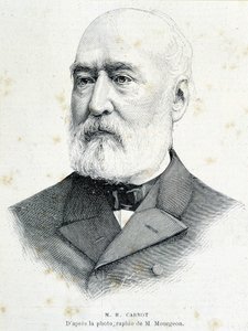 Porträtt av den franske politikern Lazare Hippolyte Carnot (1801 - 1888). Gravyr efter Mourgeons fotografi. av Unknown artist
