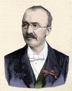 Porträtt av den tyske arkeologen Heinrich (Henri) Schliemann (1822-1890). av Unknown artist