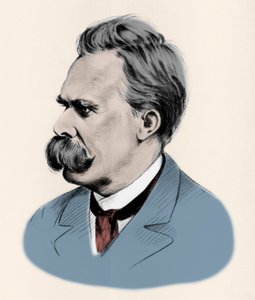 Porträtt av den tyske filosofen Friedrich Nietzsche (1844-1900). av Unknown artist