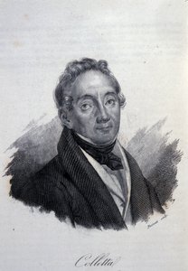 Porträtt av den italienske patrioten och historikern Pietro Colletta (1775-1831) Gravyr från 1800-talet av Unknown artist