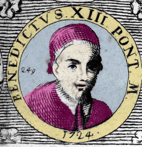 Porträtt av påven (1724-1730) Benedikt XIII (1649-1730). av Unknown artist