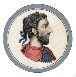 Porträtt av den romerske kejsaren Marc Aurele (Caesar Marcus Aurelius Antoninus Augustus) (121-180) av Unknown artist