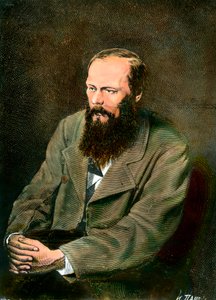 Porträtt av den ryske författaren Fjodor Dostojevskij (Dostojevskij eller Dostojevskij) (1821-1881). av Unknown artist