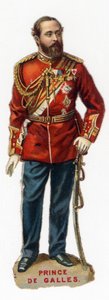 Porträtt av den framtida prinsen av Wales Edward VII (Edward 7), kung av Great Bratagne och Irland (1841-1910). Kromolitografi sent 1800-tal. Privat samling av Unknown artist