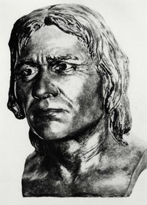 Förhistoria: rekonstruktion av Cro-Magnons man (byst), efter Mac Grégor. av Unknown artist