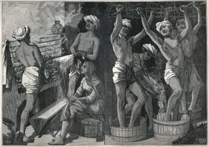 Beredning av lack i Indien. Gravyr från 1885 i "" Les arts et metiers illustres"" av Adolphe BITARD. av Unknown artist