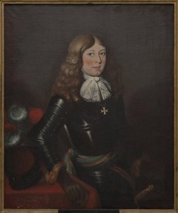 Prins Alexandre de Courlande - Porträtt av prins Alexander av Kurland (1658-1686), Anonym . Olja på duk, 1600-talets andra hälft.. Mått: 90x74 cm. Nationalmuseum Stockholm av Unknown artist