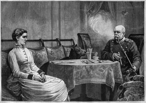 Prins Otto von Bismarck (1815-98) och hans hustru Johanna (1824-94) - gravyr 1887 av Unknown artist