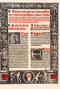 Prolog till "" Blanquerna "" av Raymond Lulle på katalanska Ramon Llull, på spanska Raimundo Lulio (Lullo) (Lull), katalansk filosof, teolog och poet (1235-1315) av Unknown artist